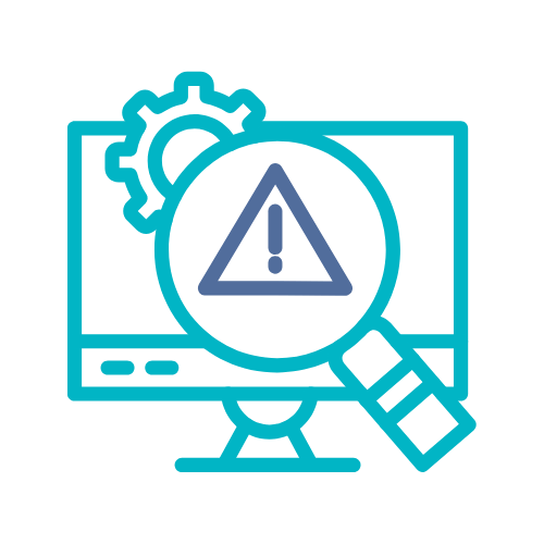 ícono de alerta en sistema de computadora
